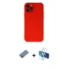 MARSİLYAN™- iPhone 12 Pro Kılıf Çekirdek Modern Serisi - Siyah 3D Antistatik Seramik Nano Ekran Koruyucu + Metal Kamera Lens Koruma Cam - MR