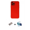 MARSİLYAN™- iPhone 12 Pro Kılıf Çekirdek Modern Serisi - Siyah 3D Antistatik Seramik Nano Ekran Koruyucu + Shine Kamera Lens Koruma Cam - SABE