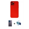 MARSİLYAN™- iPhone 12 Pro Kılıf Çekirdek Modern Serisi - Siyah 3D Antistatik Seramik Nano Ekran Koruyucu + Neon Fosforlu Kamera Lens - MI
