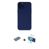 MARSİLYAN™- iPhone 12 Pro Kılıf Çekirdek Modern Serisi - Siyah 3D Antistatik Seramik Nano Ekran Koruyucu + Renkli Kamera Lens Koruma Cam - YL