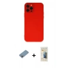 MARSİLYAN™- iPhone 12 Pro Kılıf Çekirdek Modern Serisi - Siyah 6D Mat Seramik Hayalet Nano Ekran Koruyucu + Shine Kamera Lens Koruma Cam - GI