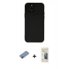 MARSİLYAN™- iPhone 12 Pro Kılıf Çekirdek Modern Serisi - Siyah 6D Mat Seramik Hayalet Nano Ekran Koruyucu + Shine Kamera Lens Koruma Cam - PE