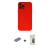 MARSİLYAN™- iPhone 12 Pro Kılıf Çekirdek Modern Serisi - Siyah 6D Mat Seramik Hayalet Nano Ekran Koruyucu + Renkli Kamera Lens Koruma Cam - SI