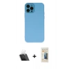 MARSİLYAN™- iPhone 12 Pro Kılıf Çekirdek Modern Serisi - Siyah 6D Mat Seramik Hayalet Nano Ekran Koruyucu + Kamera Lens Koruma Cam - SF