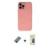 MARSİLYAN™- iPhone 12 Pro Kılıf Çekirdek Modern Serisi - Siyah 6D Mat Seramik Hayalet Nano Ekran Koruyucu + Metal Kamera Lens Koruma Cam - MI