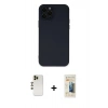 MARSİLYAN™- iPhone 12 Pro Kılıf Çekirdek Modern Serisi - Siyah 6D Mat Seramik Hayalet Nano Ekran Koruyucu + Shine Kamera Lens - GD
