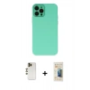 MARSİLYAN™- iPhone 12 Pro Kılıf Çekirdek Modern Serisi - Siyah 6D Mat Seramik Hayalet Nano Ekran Koruyucu + Shine Kamera Lens - GD