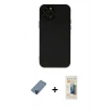 MARSİLYAN™- iPhone 12 Pro Kılıf Çekirdek Modern Serisi - Siyah 6D Mat Seramik Hayalet Nano Ekran Koruyucu + Metal Kamera Lens Koruma Cam - MI