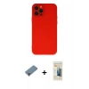 MARSİLYAN™- iPhone 12 Pro Kılıf Çekirdek Modern Serisi - Siyah 6D Mat Seramik Hayalet Nano Ekran Koruyucu + Metal Kamera Lens Koruma Cam - MR