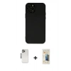 MARSİLYAN™- iPhone 12 Pro Kılıf Çekirdek Modern Serisi - Siyah 6D Mat Seramik Hayalet Nano Ekran Koruyucu + Shine Kamera Lens - GS