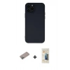 MARSİLYAN™- iPhone 12 Pro Kılıf Çekirdek Modern Serisi - Siyah 6D Mat Seramik Hayalet Nano Ekran Koruyucu + Shine Kamera Lens Koruma Cam - SABE