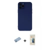 MARSİLYAN™- iPhone 12 Pro Kılıf Çekirdek Modern Serisi - Siyah 6D Mat Seramik Hayalet Nano Ekran Koruyucu + Shine Kamera Lens Koruma Cam - MI