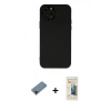 MARSİLYAN™- iPhone 12 Pro Kılıf Çekirdek Modern Serisi - Siyah 6D Mat Seramik Hayalet Nano Ekran Koruyucu + Shine Kamera Lens Koruma Cam - SH