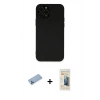 MARSİLYAN™- iPhone 12 Pro Kılıf Çekirdek Modern Serisi - Siyah 6D Mat Seramik Hayalet Nano Ekran Koruyucu + Shine Kamera Lens Koruma Cam - MI