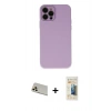 MARSİLYAN™- iPhone 12 Pro Kılıf Çekirdek Modern Serisi - Siyah 6D Mat Seramik Hayalet Nano Ekran Koruyucu + Rainbow Kamera Lens Koruma Cam - GD