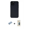 MARSİLYAN™- iPhone 12 Pro Kılıf Çekirdek Modern Serisi - Siyah 6D Mat Seramik Hayalet Nano Ekran Koruyucu + Shine Kamera Lens Koruma Cam - MI
