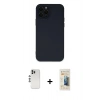 MARSİLYAN™- iPhone 12 Pro Kılıf Çekirdek Modern Serisi - Siyah 6D Mat Seramik Hayalet Nano Ekran Koruyucu + Shine Kamera Lens - GS