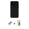 MARSİLYAN™- iPhone 12 Pro Kılıf Çekirdek Modern Serisi - Siyah 6D Mat Seramik Hayalet Nano Ekran Koruyucu + Metal Kamera Lens Koruma Cam - KUYL