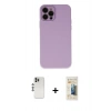 MARSİLYAN™- iPhone 12 Pro Kılıf Çekirdek Modern Serisi - Siyah 6D Mat Seramik Hayalet Nano Ekran Koruyucu + Shine Kamera Lens - GS