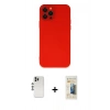 MARSİLYAN™- iPhone 12 Pro Kılıf Çekirdek Modern Serisi - Siyah 6D Mat Seramik Hayalet Nano Ekran Koruyucu + Shine Kamera Lens - GS