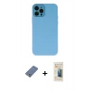 MARSİLYAN™- iPhone 12 Pro Kılıf Çekirdek Modern Serisi - Siyah 6D Mat Seramik Hayalet Nano Ekran Koruyucu + Metal Kamera Lens Koruma Cam - AKYL