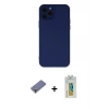 MARSİLYAN™- iPhone 12 Pro Kılıf Çekirdek Modern Serisi - Siyah Polymer Nano Ekran Koruyucu + Metal Kamera Lens Koruma Cam - GD
