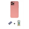 MARSİLYAN™- iPhone 12 Pro Kılıf Çekirdek Modern Serisi - Siyah Polymer Nano Ekran Koruyucu + Metal Kamera Lens Koruma Cam - GD