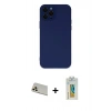 MARSİLYAN™- iPhone 12 Pro Kılıf Çekirdek Modern Serisi - Siyah Polymer Nano Ekran Koruyucu + Rainbow Kamera Lens Koruma Cam - GD