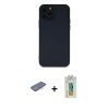 MARSİLYAN™- iPhone 12 Pro Kılıf Çekirdek Modern Serisi - Siyah Polymer Nano Ekran Koruyucu + Renkli Kamera Lens Koruma Cam - MI