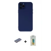 MARSİLYAN™- iPhone 12 Pro Kılıf Çekirdek Modern Serisi - Siyah Polymer Nano Ekran Koruyucu + Renkli Kamera Lens Koruma Cam - MI