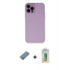 MARSİLYAN™- iPhone 12 Pro Kılıf Çekirdek Modern Serisi - Siyah Polymer Nano Ekran Koruyucu + Metal Kamera Lens Koruma Cam - GS