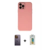 MARSİLYAN™- iPhone 12 Pro Kılıf Çekirdek Modern Serisi - Siyah Polymer Nano Ekran Koruyucu + Neon Fosforlu Kamera Lens - SI