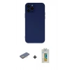 MARSİLYAN™- iPhone 12 Pro Kılıf Çekirdek Modern Serisi - Siyah Polymer Nano Ekran Koruyucu + Renkli Kamera Lens Koruma Cam - SI
