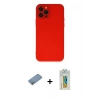 MARSİLYAN™- iPhone 12 Pro Kılıf Çekirdek Modern Serisi - Siyah Polymer Nano Ekran Koruyucu + Shine Kamera Lens Koruma Cam - GS