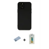 MARSİLYAN™- iPhone 12 Pro Kılıf Çekirdek Modern Serisi - Siyah Polymer Nano Ekran Koruyucu + Shine Kamera Lens Koruma Cam - MI