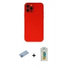 MARSİLYAN™- iPhone 12 Pro Kılıf Çekirdek Modern Serisi - Siyah Polymer Nano Ekran Koruyucu + Shine Kamera Lens Koruma Cam - MI