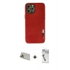 MARSİLYAN™- iPhone 12 Pro Kılıf Doruk Asil Koleksiyonu - Şeffaf Uv Polymer Nano Ekran Koruyucu + Rainbow Kamera Lens Koruma Cam - GD