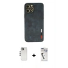 MARSİLYAN™- iPhone 12 Pro Kılıf Doruk Asil Koleksiyonu - Şeffaf Uv Polymer Nano Ekran Koruyucu + Shine Kamera Lens - GS