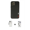 MARSİLYAN™- iPhone 12 Pro Kılıf Doruk Asil Koleksiyonu - Şeffaf Uv Polymer Nano Ekran Koruyucu + Shine Kamera Lens - GS