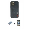 MARSİLYAN™- iPhone 12 Pro Kılıf Doruk Asil Koleksiyonu - Siyah 34D Hayalet Izgaralı Cam + Shine Kamera Lens Koruma Cam - PE