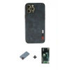 MARSİLYAN™- iPhone 12 Pro Kılıf Doruk Asil Koleksiyonu - Siyah 360 Mat Full Body Arka Koruyucu + Metal Kamera Lens Koruma Cam - KI