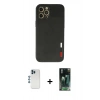 MARSİLYAN™- iPhone 12 Pro Kılıf Doruk Asil Koleksiyonu - Siyah 360 Mat Full Body Arka Koruyucu + Shine Kamera Lens - MI