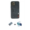 MARSİLYAN™- iPhone 12 Pro Kılıf Doruk Asil Koleksiyonu - Siyah 3D Antistatik Seramik Nano Ekran Koruyucu + Shine Kamera Lens Koruma Cam - SH