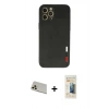 MARSİLYAN™- iPhone 12 Pro Kılıf Doruk Asil Koleksiyonu - Siyah 6D Mat Seramik Hayalet Nano Ekran Koruyucu + Rainbow Kamera Lens Koruma Cam - GD