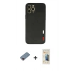 MARSİLYAN™- iPhone 12 Pro Kılıf Doruk Asil Koleksiyonu - Siyah 6D Mat Seramik Hayalet Nano Ekran Koruyucu + Metal Kamera Lens Koruma Cam - KI
