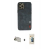 MARSİLYAN™- iPhone 12 Pro Kılıf Doruk Asil Koleksiyonu - Siyah 6D Mat Seramik Hayalet Nano Ekran Koruyucu + Rainbow Kamera Lens Koruma Cam - GD
