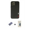 MARSİLYAN™- iPhone 12 Pro Kılıf Doruk Asil Koleksiyonu - Siyah 6D Mat Seramik Hayalet Nano Ekran Koruyucu + Metal Kamera Lens Koruma Cam - GD