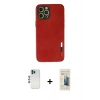 MARSİLYAN™- iPhone 12 Pro Kılıf Doruk Asil Koleksiyonu - Siyah 6D Mat Seramik Hayalet Nano Ekran Koruyucu + Shine Kamera Lens - MI