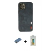 MARSİLYAN™- iPhone 12 Pro Kılıf Doruk Asil Koleksiyonu - Siyah Polymer Nano Ekran Koruyucu + Shine Kamera Lens Koruma Cam - GD