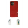 MARSİLYAN™- iPhone 12 Pro Kılıf Doruk Asil Koleksiyonu - Siyah Polymer Nano Ekran Koruyucu + Shine Kamera Lens - MI